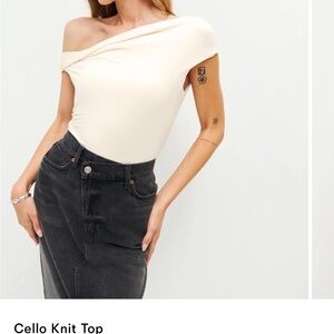 Reformation Soft Cream Off-Shoulder knit top size L